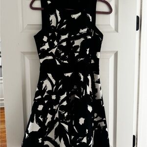 Banana Republic Black and White A-Line Mini Dress
